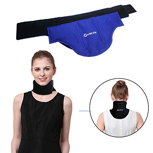 Product Cover WORLD-BIO Neck Ice Pack, Hot/Cold Gel Pad & Adjustable Compress Wrap for Injuries, Migraines, Headache, Arthritis, Cold Therapy for Shoulder, Cervical, Muscle Pain, Neck Tension (18.2