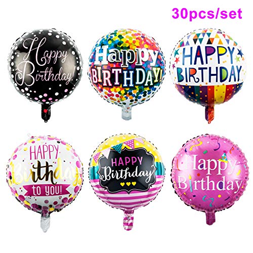 Product Cover Sharlity Happy Birthday Foil Mylar Helium Balloon, 18