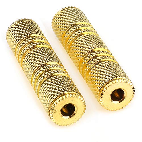 Product Cover JEEUE 3.5mm TRS/TS Female to 3.5mm Female Stereo Adapter Coupler, Gold Plated Gender Changer Connectors Extend The Length of 1/8 Inch Cables -2PCS