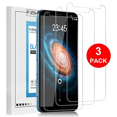 Product Cover FilmHoo [3 Pack] LG K40 Screen Protector Tempered Glass, LG Xpression Plus 2/LG Solo LTE/LG K12 Plus/LG Harmony 3/LG X4 2019/LMX420 Tempered Glass Screen Protector,Anti-Scratck,Bubble Free,Lifetime Replacement