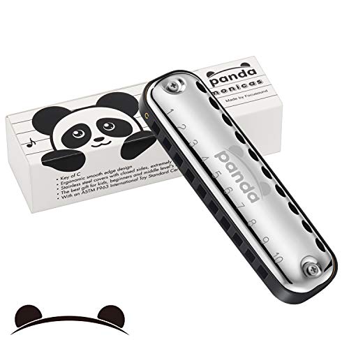 Product Cover Focusound Panda Harmonica for Kids, Diatonic Key of C, Smooth Rounded Edges