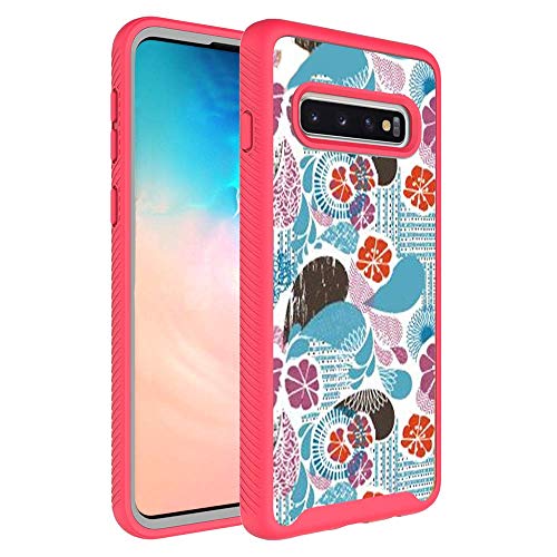 Product Cover SM SEVENMORE Samsung Galaxy S10 PC+TPU Shockproof Case with Screen Protector (Red)