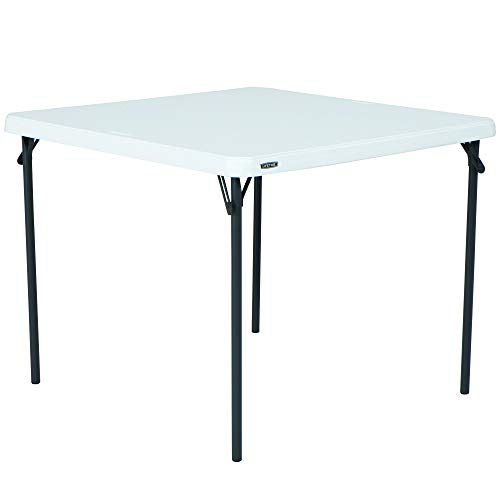 Product Cover LIFETIME 80783 37-Inch Commercial Grade Square Folding Card Table, White Granite