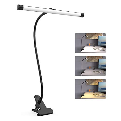 Product Cover YOUKOYI LED Desk Lamp with Clamp, Flexible Gooseneck Arm Drafting Table Lamp, 10 Brightness Levels, 3 Color Modes, Can be Power by USB, 5W for Headboard, Workbench, Studio, Bedside Reading - Black