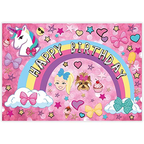 Product Cover Allenjoy 7x5ft Colorful Cartoon Backdrop for Sweet 16 Happy 18 Dream Crazy Big Theme Bokeh Photography Background Birthday Party Banner Unicorn Puppy Girl Glitter Rainbow Baby Shower Photo Booth Decor