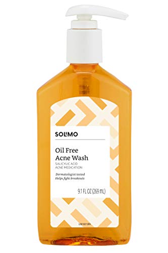 Product Cover Amazon Brand - Solimo Oil Free Acne Wash, 2% Salicylic Acid Acne Medication, Dermatologist Tested, 9.1 Fluid Ounce