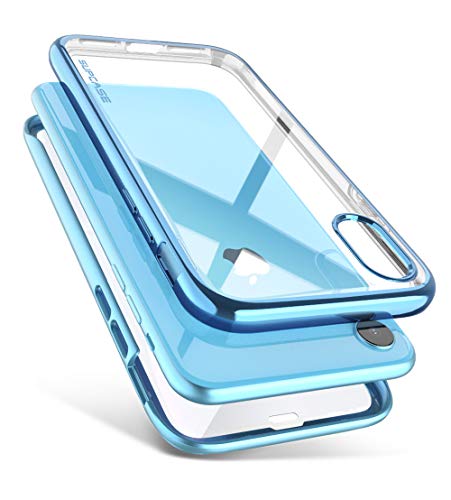 Product Cover SupCase [Unicorn Beetle Electro Series Case for iPhone Xr Case, Clear Plating Polished Metallic Slim Hybrid Full-Body Protective Case with Built-in Screen Protector (Blue)