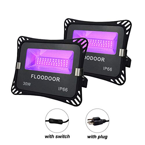 Product Cover UV LED Black Light, FLOODOOR 30W Ultraviolet Flood Lights IP66-Waterproof Prefect for Backlight Party, Fluorescent Poster, Fishing Body Paint,Stage Lighting,Disco Lights[2 Pack]