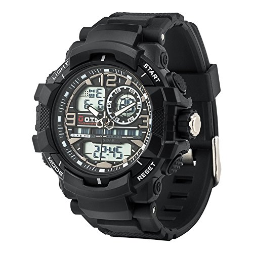 Product Cover Men's Sports Watch, PALADA T8073 Dual-Display Waterproof Outdoors Military Digital Watch with Big Dial and Chronograph