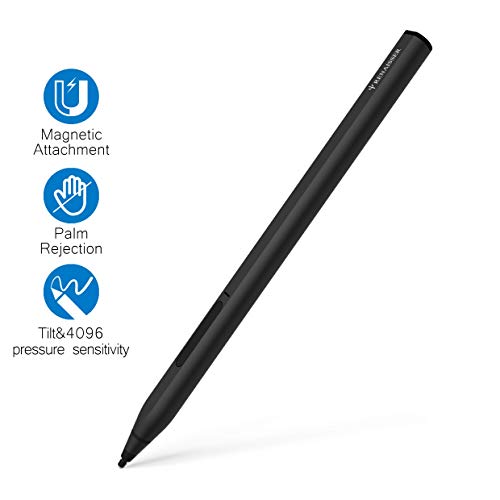 Product Cover RENAISSER Stylus for Surface Pro/Go, Magnetic Attachment, 4096 Pressure Points, Palm Rejection, High-Efficiency Charge, Streamlined Shape, Stylus Pen for Surface Pro/GO/Book, Raphael 520, Black