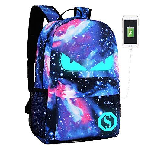 Product Cover Lmeison Anime Luminous Backpacks, Galaxy Backpack for Boys Girls, School Bookbags with USB Charging Port & Pencil Case Fits 15.6 inch Laptop Bag, Anti-Theft Travel Daypack College Student Rucksack