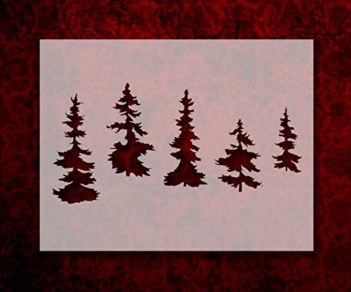 Product Cover Pine trees various forest 8.5 x 11 Inches Stencil (720)