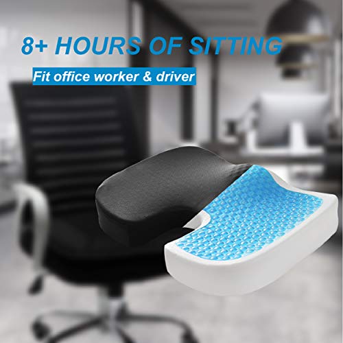 Product Cover Seat Cushion, Gel Seat Cushion, Memory Foam Seat Cushion for Tailbone Pain Relief and Sciatica Pain Relief, Orthopedic Seat Cushion for Office Chair and Car.