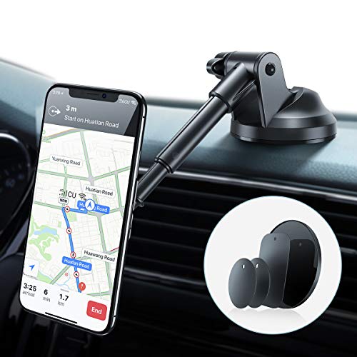 Product Cover AINOPE Magnetic Phone Car Mount, 6 Strong Magnets Phone Holder for Car Dashboard and Windshield, 360° Rotation & Metal Telescopic Arm, Hands-Free Car Phone Holder for with 3''-7'' Phone