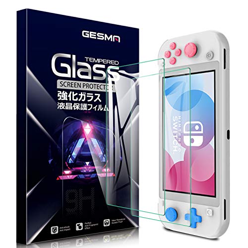 Product Cover [2-Pack] Screen Protector for Nintendo Switch Lite, GESMA Screen Protector for Nintendo Switch Mini, Bubble Free Clear Tempered Glass Screen Protector for New Nintendo Switch Lite Phone(Clear)
