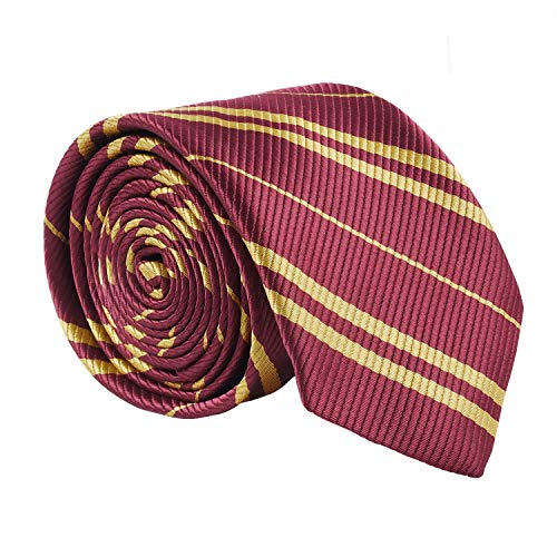Product Cover Besmon Striped Tie for Cosplay|Magic Costume|Halloween|Christmas Party,As a Gift for Daily Use (Red+Gold)