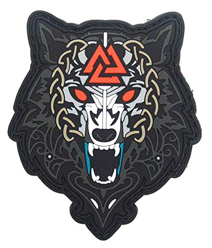 Product Cover Viking Wolf of Odin Valknut PVC Morale Tactical Badge Patch