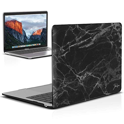 Product Cover IBENZER MacBook Air 13 Inch Case 2020 2019 2018 New Version A1932, Hard Shell Case Cover for Apple Mac Air 13 Retina with Touch ID, Black Marble, MAD-T13BKMB