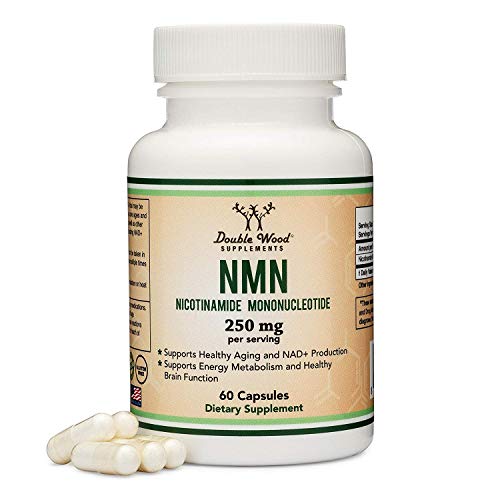 Product Cover NMN Supplement 250mg Per Serving (Nicotinamide Mononucleotide), Third Party Tested, to Boost NAD+ Levels Similarly to Riboside for Anti Aging by Double Wood Supplements (125mg Per Cap, 60 Capsules)