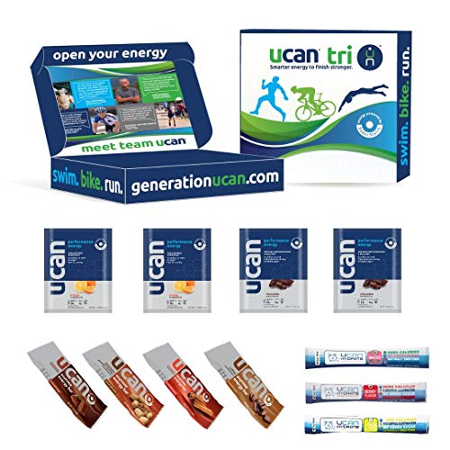Product Cover UCAN Triathlon Endurance Starter Pack with 3 Hydrate Sticks, 4 Anytime Energy Bars, 4 Performance Energy Packets with SuperStarch
