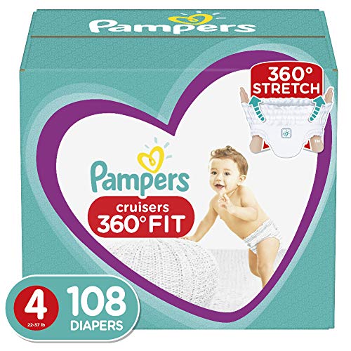 Product Cover Diapers Size 4, 108 Count - Pampers Cruisers 360° Fit Disposable Baby Diapers, Enormous Pack