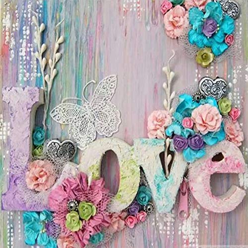 Product Cover Fundaful 5D Diamond Painting Kits for Adults Kids Full Drill Round Dotz Rhinestone Love Flowers Paint by Diamonds Cross Stitch Art Craft Home Wall Decor Lover Gift