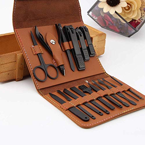 Product Cover AIWOGEP 16 Pieces Manicure Set with PU Leather Case, Personal Care Tool, Gifts for Men/Women, Anniversary, Christmas, Birthday, Married Couples Anniversary, Stocking Stuffers