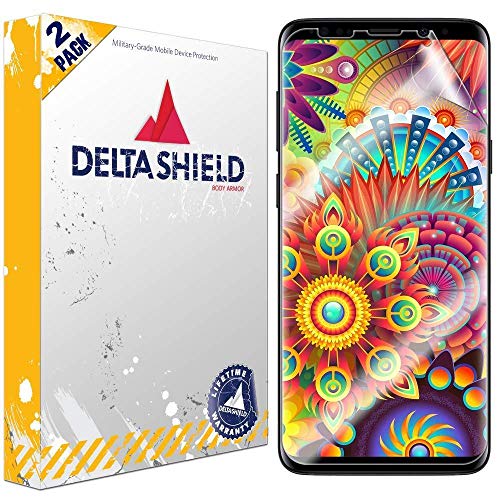 Product Cover DeltaShield Screen Protector for Samsung Galaxy S9 Plus (2-Pack)(Case Friendly Version) BodyArmor Anti-Bubble Military-Grade Clear TPU Film