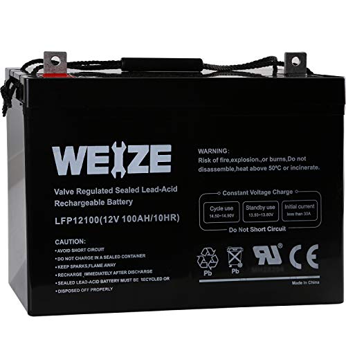 Product Cover Weize 12V 100AH Deep Cycle AGM SLA VRLA Battery for Solar System RV Camping Trolling Motor, in Series 24V 36V 48V