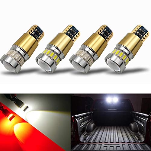 Product Cover iBrightstar Newest 12-24V Super Bright 194 912 921 168 175 2825 W5W T10 LED Bulbs with projectors For Car Truck 3rd Brake Lamp Cargo Lights, White/Red