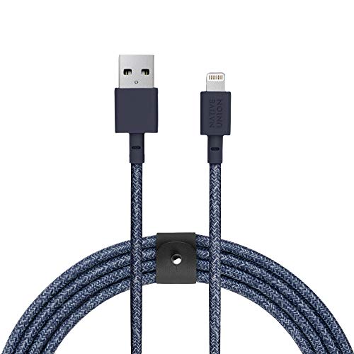 Product Cover NATIVE UNION Belt Cable XL USB-A to Lightning - 10ft Ultra-Strong Reinforced Cable [Apple MFi Certified] for iPhone/iPad (Indigo)