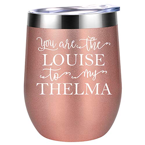 Product Cover Best Friend Friendship Gifts for Women - You Are the Louise to My Thelma - Funny Birthday, Galentines, Valentines Day Gifts for Friends, Soul Sister, Besties - Coolife Thelma and Louise Wine Tumbler