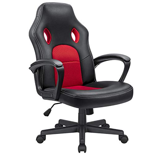 Product Cover Kaimeng Office Desk Chair Gaming Chair High Back Leather Ergonomic Adjustable Racing Chair Executive Computer Chair (Red)