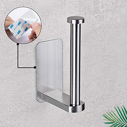 Product Cover Nolimas Self Adhesive Toilet Paper Holder Stand SUS 304 Stainless Steel No Drilling Stick On Wall Bathroom Kitchen Tissue Paper Roll Towel Holder Rustproof,Silver,Brushed Nickel Finish,1Pack