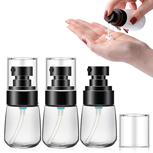 Product Cover 3pcs Travel Bottle for Lotion, Segbeauty 30ml/1oz Refillable Clear Bottles Dispenser for Essence Shampoo Serums Pressed Pump Empty Cosmetic Containers Set