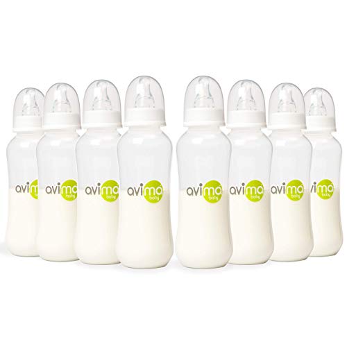 Product Cover Avima 10 oz Anti Colic Baby Bottles, BPA Free, Standard Neck with Medium Flow Nipples (Set of 8)