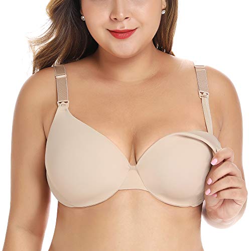 Product Cover Exclare Womens Seamless Full Coverage Underwire Comfort Support Lightly Padded Maternity Nursing Bra