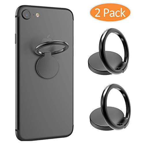 Product Cover 2PCS Cell Phone Ring Holder Finger Kickstand 360°Rotation Ring Grip Universal Mobile Phone Ring for iPhone X 8 7 Plus 6S 6, Samsung Galaxy S6 S7 S8 S8 Plus, Note, LG and All Other Phones(Gunmetal)