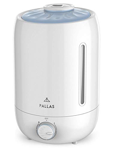 Product Cover 【Upgraded Model】Pallas Humidifier, Ultrasonic Cool Mist Humidifiers with 5L Water tank for Bedroom, Baby, Home, Adjustable Mist Knob 360 Rotatable Mist Outlet, Automatic Shut-Off - Lasts Up to 150 hrs