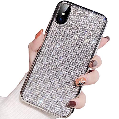 Product Cover SUBESKING Compatible iPhone X Case,iPhone Xs Case, Glitter Sparkle Bling Cute Soft TPU Electroplated Diamond Protective Phone Cover Cases for Women Girls(Silver)