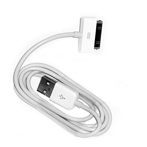 Product Cover EVERMARKET 6 Feet Replacement White USB Charger Data Sync Cable for Apple iPhone 4, 4s, 3G, 3GS, 2G, iPad 1/2/3 iPod Touch, iPod Nano (1 Pack)