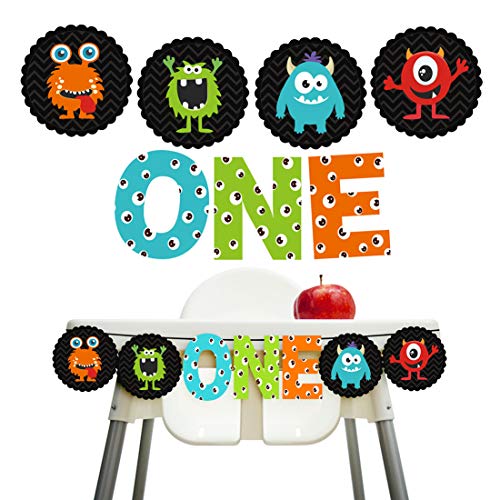 Product Cover Monster Bash Decorations 1st Birthday Monster One Banner Little Monster High Chair Banner Decorations