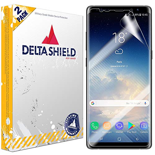 Product Cover DeltaShield Screen Protector for Samsung Galaxy Note 8 (2-Pack)(Case Compatible Design) BodyArmor Anti-Bubble Military-Grade Clear TPU Film