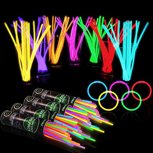 Product Cover 400 Glow Sticks Bulk Party Supplies - Glow in The Dark Bracelets and Necklaces Party Pack, Includes 7 Vibrant Colors of 8