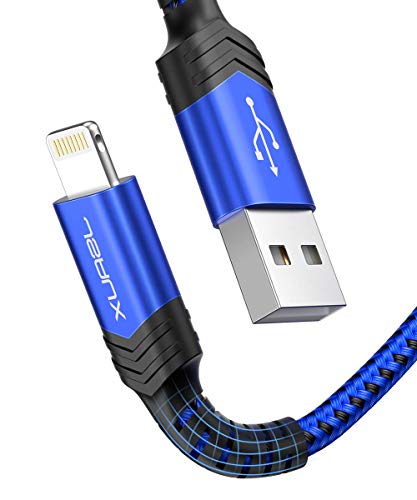 Product Cover Lightning iPhone Charger Cable 2-Pack 6ft, JSAUX [Apple MFi Certified] Nylon Braided Fast Charging Cord Compatible with iPhone 11 Xs Max X XR 8 7 6s 6 Plus SE 5 5s 5c, iPad, iPod - Blue