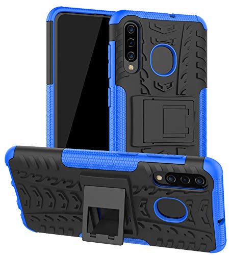 Product Cover Yiakeng Galaxy A50 Case, Samsung A20 Case, Galaxy A30 Case Shockproof Slim Protective with Kickstand Hard Phone Cover for Samsung Galaxy A50/A30/A20 (Blue)