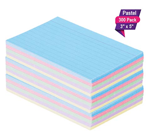 Product Cover 1InTheOffice Index Cards 3 x 5 Ruled Pastel Colored, Assorted 300/Pack