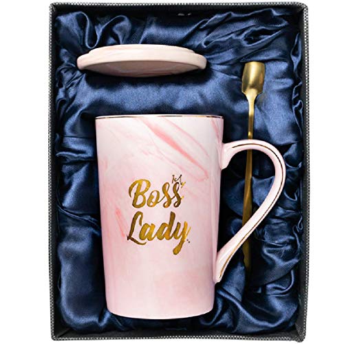 Product Cover Coffee Mugs For Women, Boss Lady Gifts For Women, Birthday Gifts For Mom, Retirement Gifts For Women, Office Decor for Women Desk, Rose Gold Decor, Funny Gifts For Women, Unique Gifts For Women