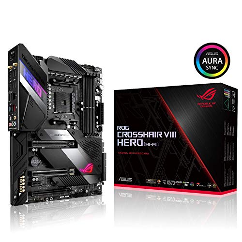 Product Cover Asus ROG X570 Crosshair VIII Hero (Wi-Fi) ATX Motherboard with PCIe 4.0, on-Board WiFi 6 (802.11Ax), 2.5 Gbps LAN, USB 3.2, SATA, M.2, Node and Aura Sync RGB Lighting