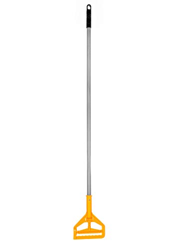 Product Cover Alpine Industries Commercial Quick-Change Fiberglass Mop Handle - Industrial Mopping Tube w/Easy Grip & Heavy Duty Rag Holder - Long Handled Mop Head Replacement Gripper for Wet & Dry Floor